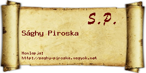 Sághy Piroska névjegykártya