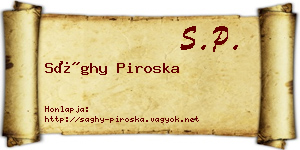 Sághy Piroska névjegykártya