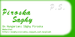 piroska saghy business card