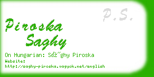 piroska saghy business card